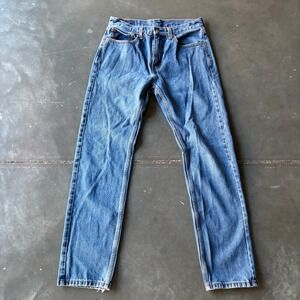 Levis 505 Regular Fit Straight Leg Jeans Blue Denim W32 L34